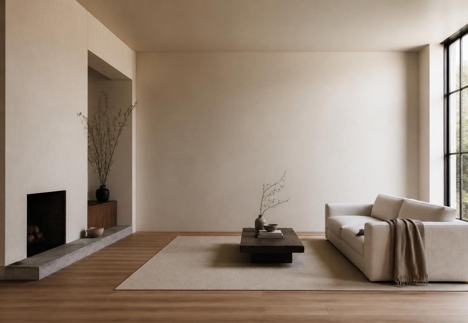 Intérieur minimaliste baigné de lumière